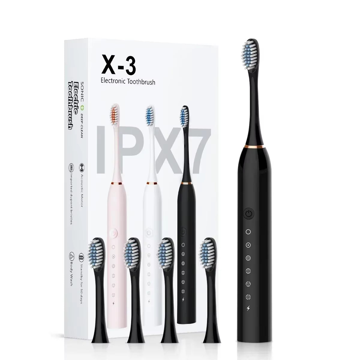 Electric Ultrasonic Toothbrush Six Speed Mode Home Soft Hair USB Charging Waterproof Adult Tooth Cleaner Automatic Couple Set