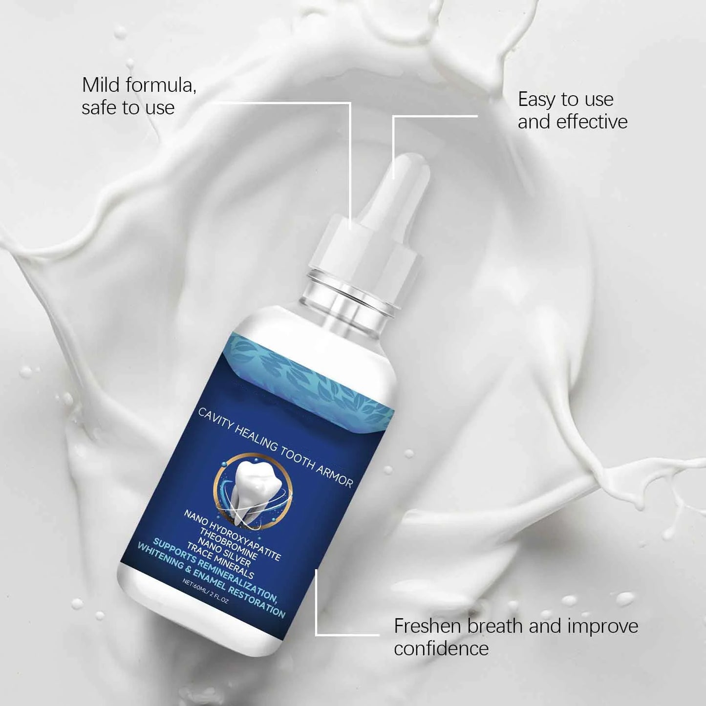 Dentite Cavity Healing Tooth Armor with Toothbrush,Cavity Healing Tooth Armor Liquid Helps Keep Gum Healthy,Whitening & Enamel Restoration