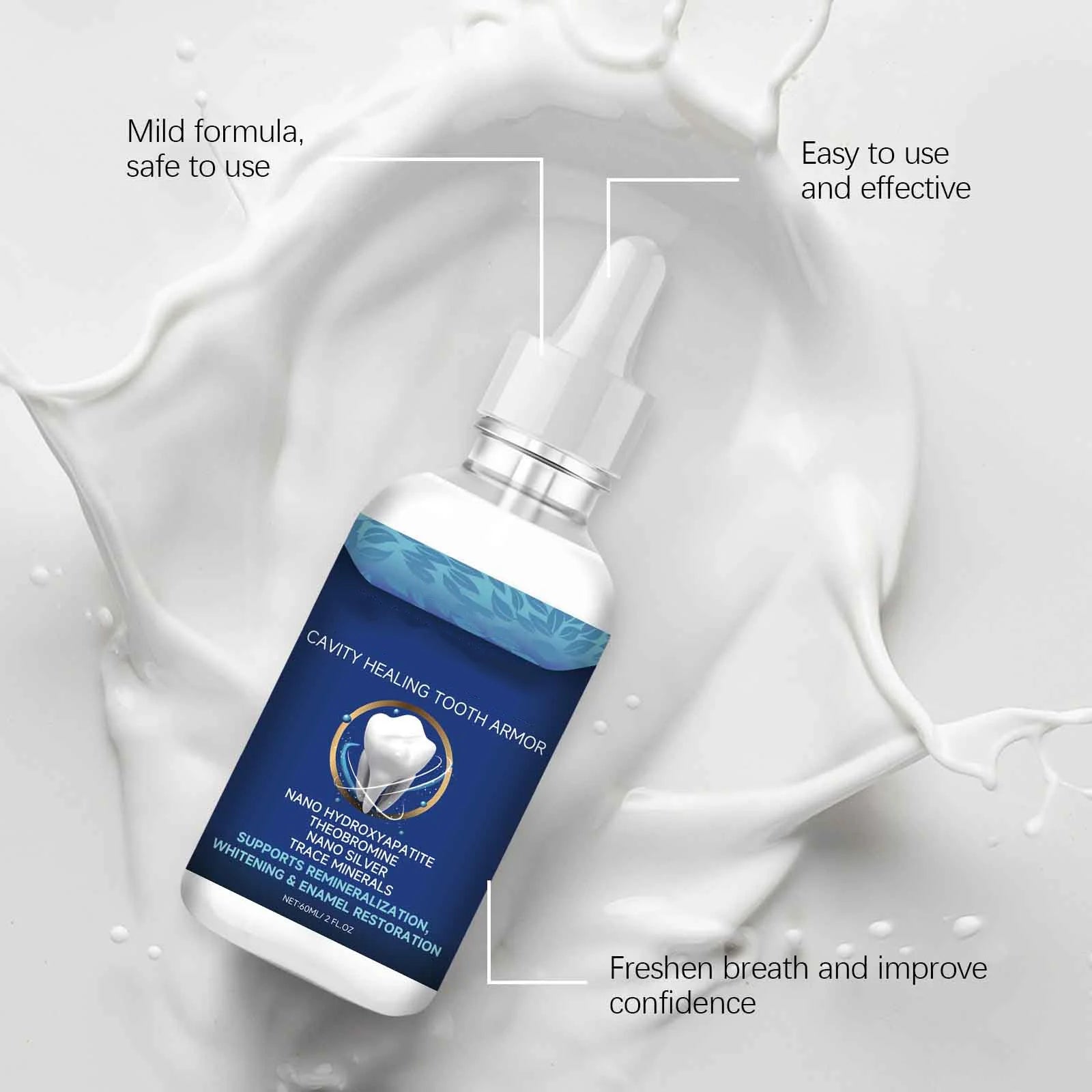 Dentite Cavity Healing Tooth Armor with Toothbrush,Cavity Healing Tooth Armor Liquid Helps Keep Gum Healthy,Whitening & Enamel Restoration